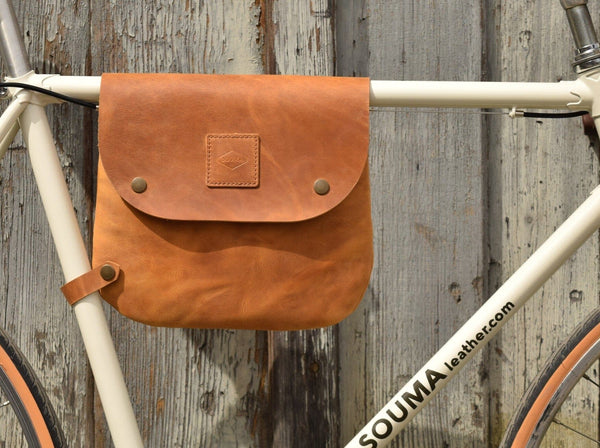 Leather bicycle frame bag/shoulder bag 