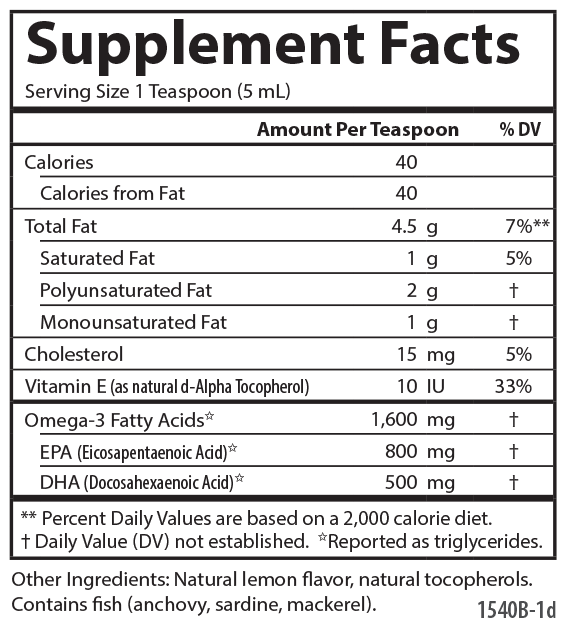 Carlson The Very Finest Fish Oil Nutrition Facts