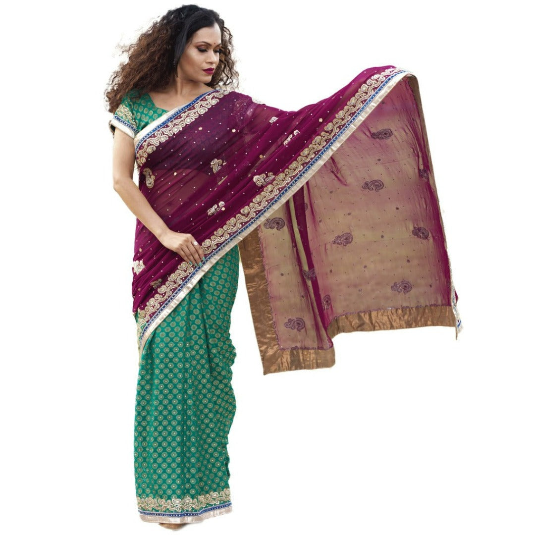 Pure Georgette with stone work Saree | Modern Saree | Chiro's By ...