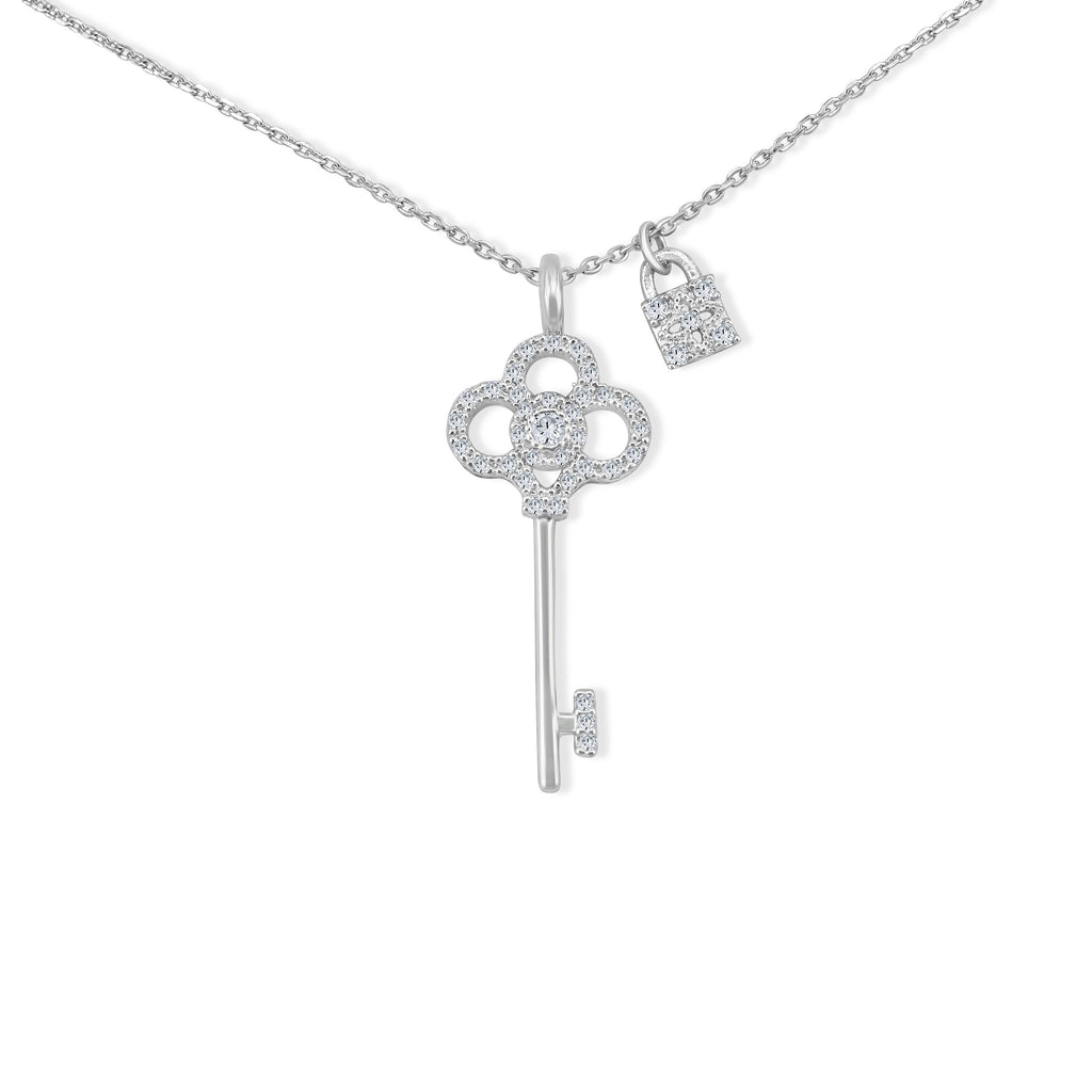 Silver Key Lock Necklace | Cupidstone