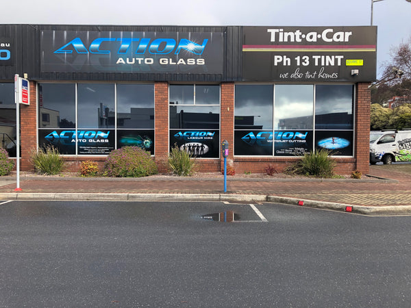 window signage for Action Autoglass