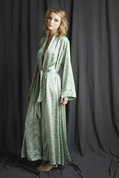 long silky dressing gown