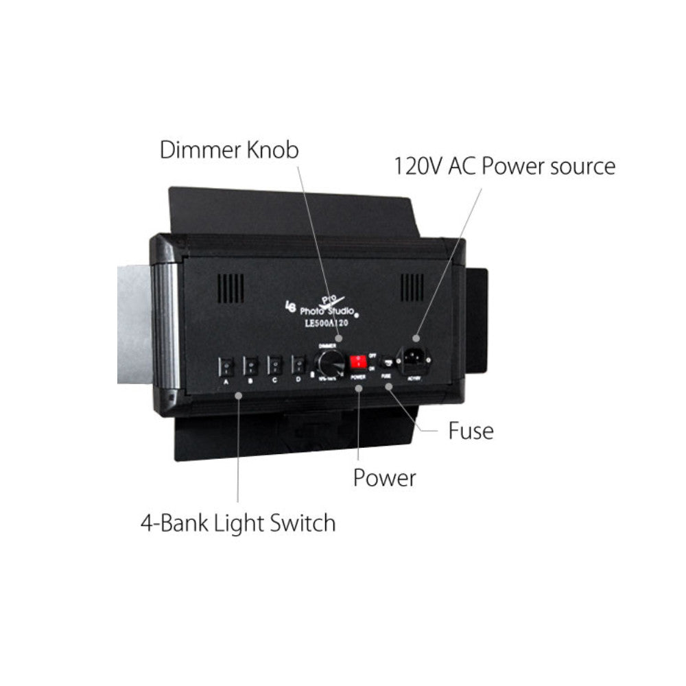 2x 500 LED Continuous Dimmable Lighting Panel Kit Daylight Balanced Ultra Bright Light with Barndoor