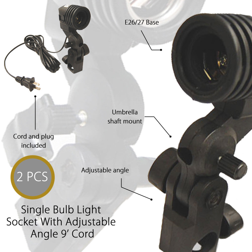 2x 45W Lighting Kit with 2x 33" White Shoot-Thru Umbrellas, 2x Light Stands and Carry Bag for Photography Lighting by Loadstone Studio