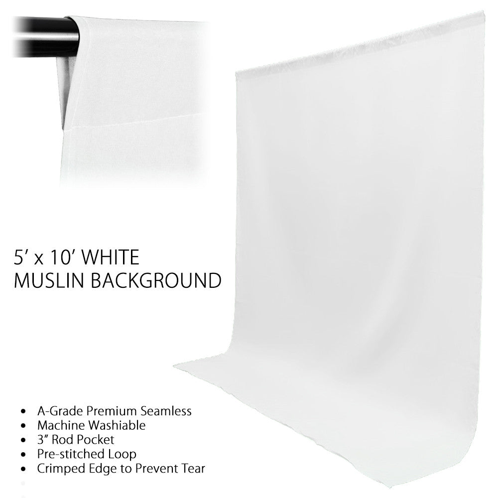 Triple CFL Lighting Kit with Octagon Softboxes and Muslin Backdrop Support Stand System for Photography by Loadstone Studio