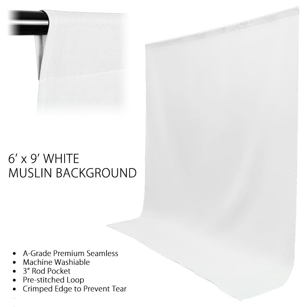 2000W Dual Softbox Lighting Kit with Aluminum Light Stands, Backdrop Support, and Black and White Muslins by Loadstone Studio
