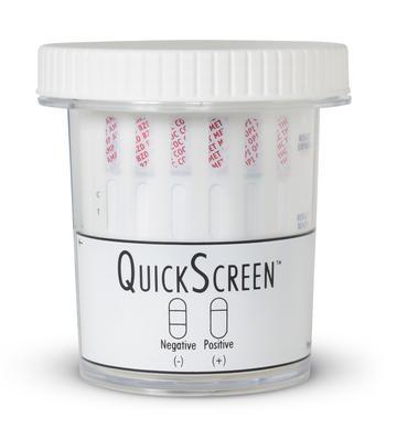 (25 Pack) 6 Panel QuickScreen Cup - 9239Z - AMP, BZD, COC-300, MET-500, OPI-300, THC + Timer-Countrywide Testing