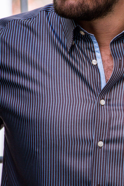 blue striped shirt mens