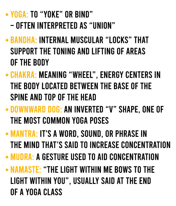 yoga slang list 