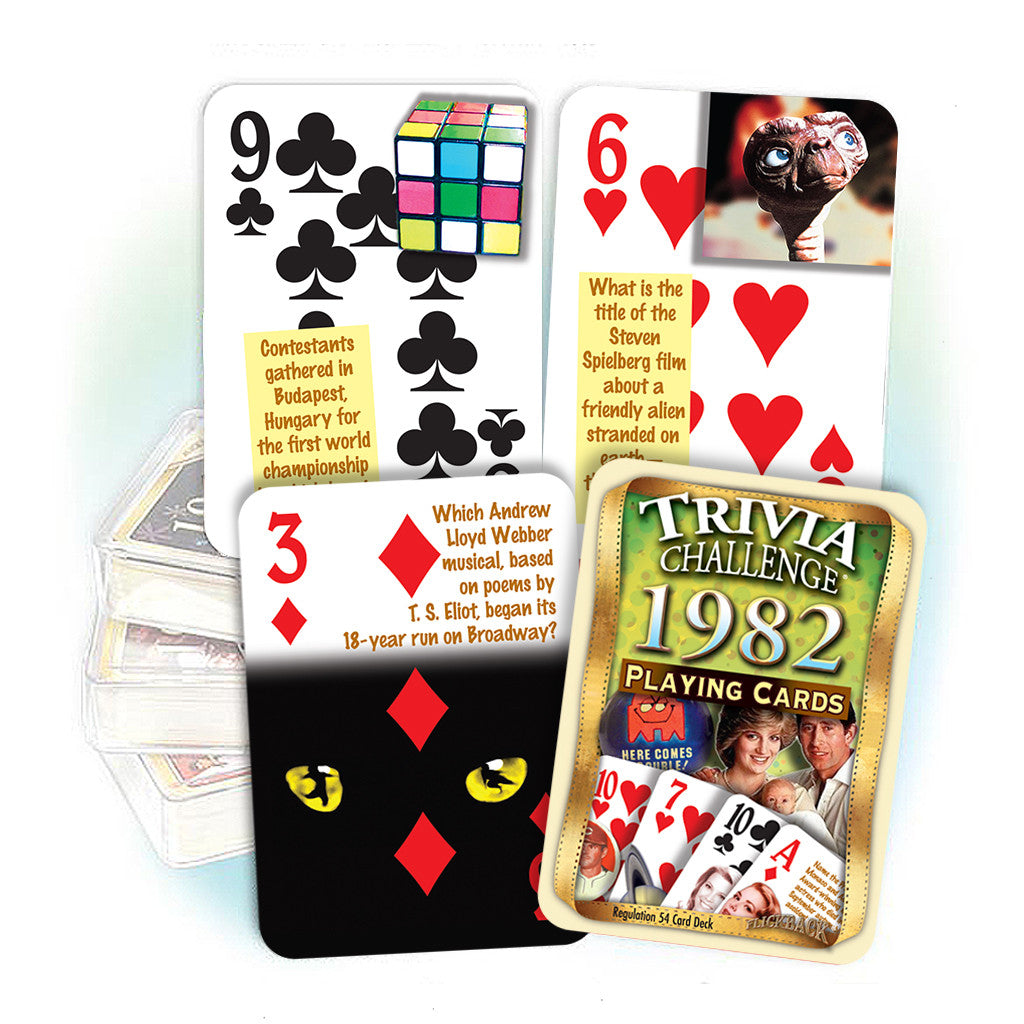 1982 Trivia Challenge Playing Cards Great Birthday or Anniversary Gif