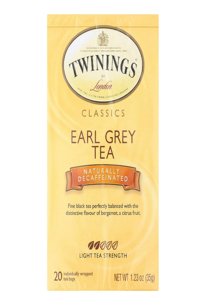 Twining's Tea Earl Grey Tea - Decaffeinated - Case Of 6 - 20 Bags
