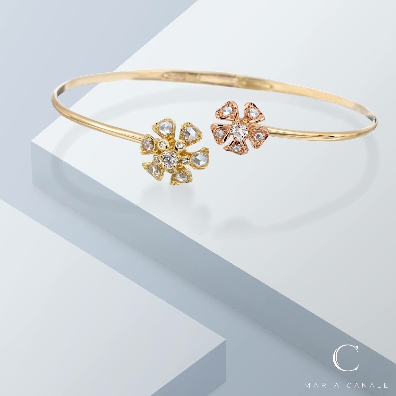 Petite Aster blossom bangle bracelet
