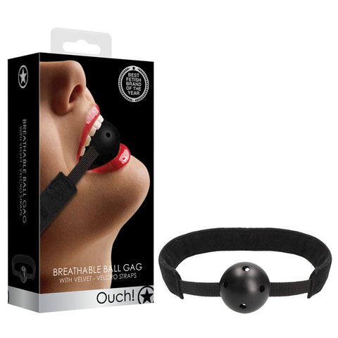 Ouch! Velvet & Velcro Adjustable Breathable Gag