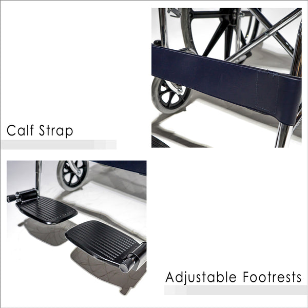 Calf Strap and Adjustable Footrests