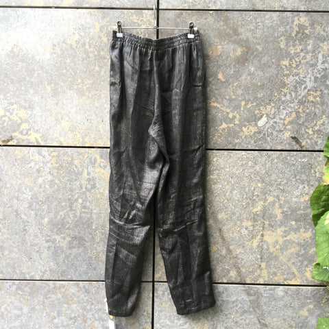 Black-Silver Polyester Modern Maje Trousers Sparkle Size 26/27