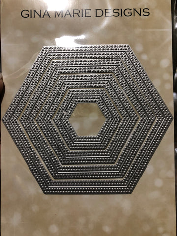 PLEASE READ DESCRIPTION- DOUBLE PIERCED HEXAGON IN AND OUT NESTED DIE SET - Gina Marie Designs