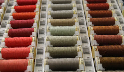 Rows of sewing thread from the Brantford Lens Mill location