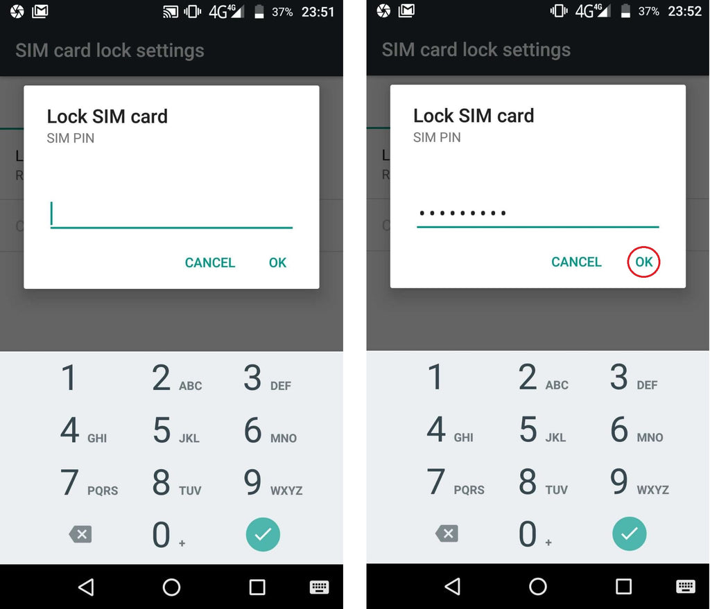 android smartphone sim card lock 
