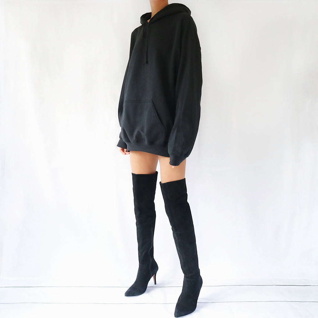 Oversized Hoodie Dress (Black) | Rani 