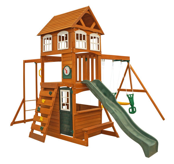 Cedar Summit Cranbrook Swing Set W Glider Monkey Bars By Kidkraft