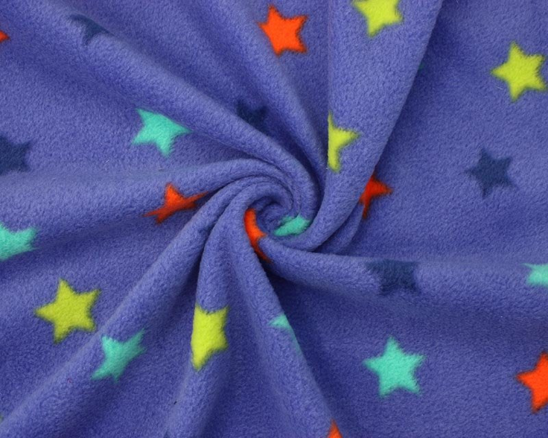 Dog onesie. Fleece suit. Blue multistars