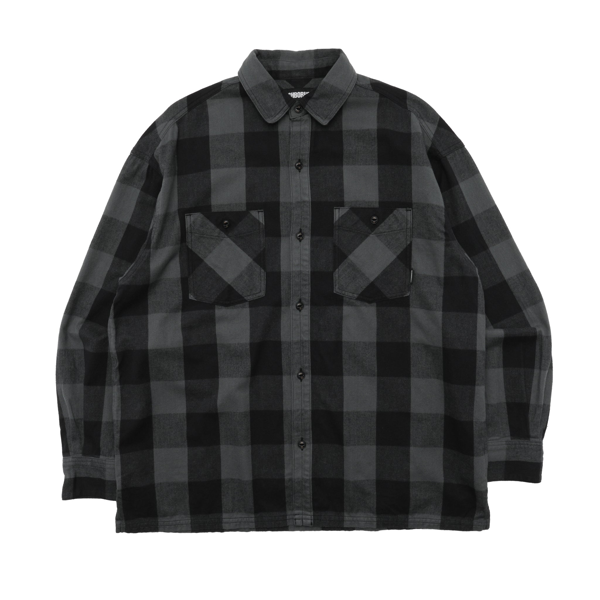 231ARNH-SHM01] Neighborhood Buffalo Check L/S Shirt (Gray) – The