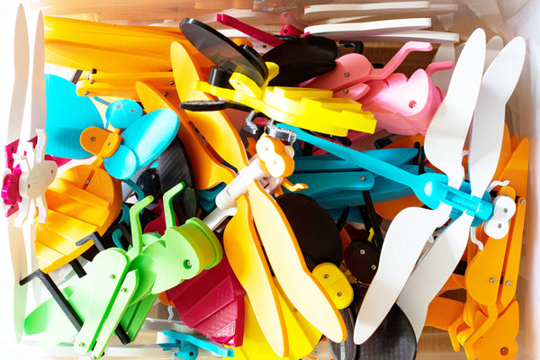 bucket of dragonfly toys