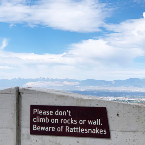 NHMU signage with rattlesnake warning