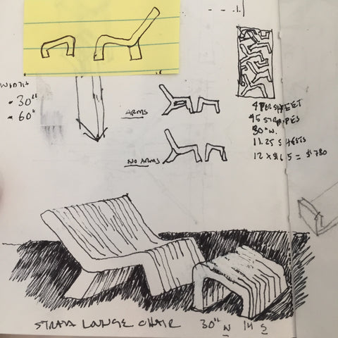 design sketch of a lounge chair