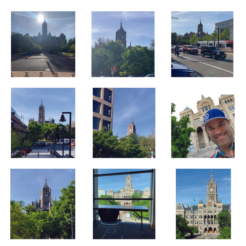 multiple images of differing sketch vantage points for the Salt Lake City and County Building