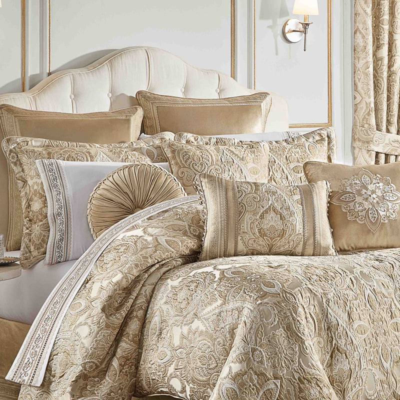 J Queen Sandstone Beige 4 Piece Comforter Set