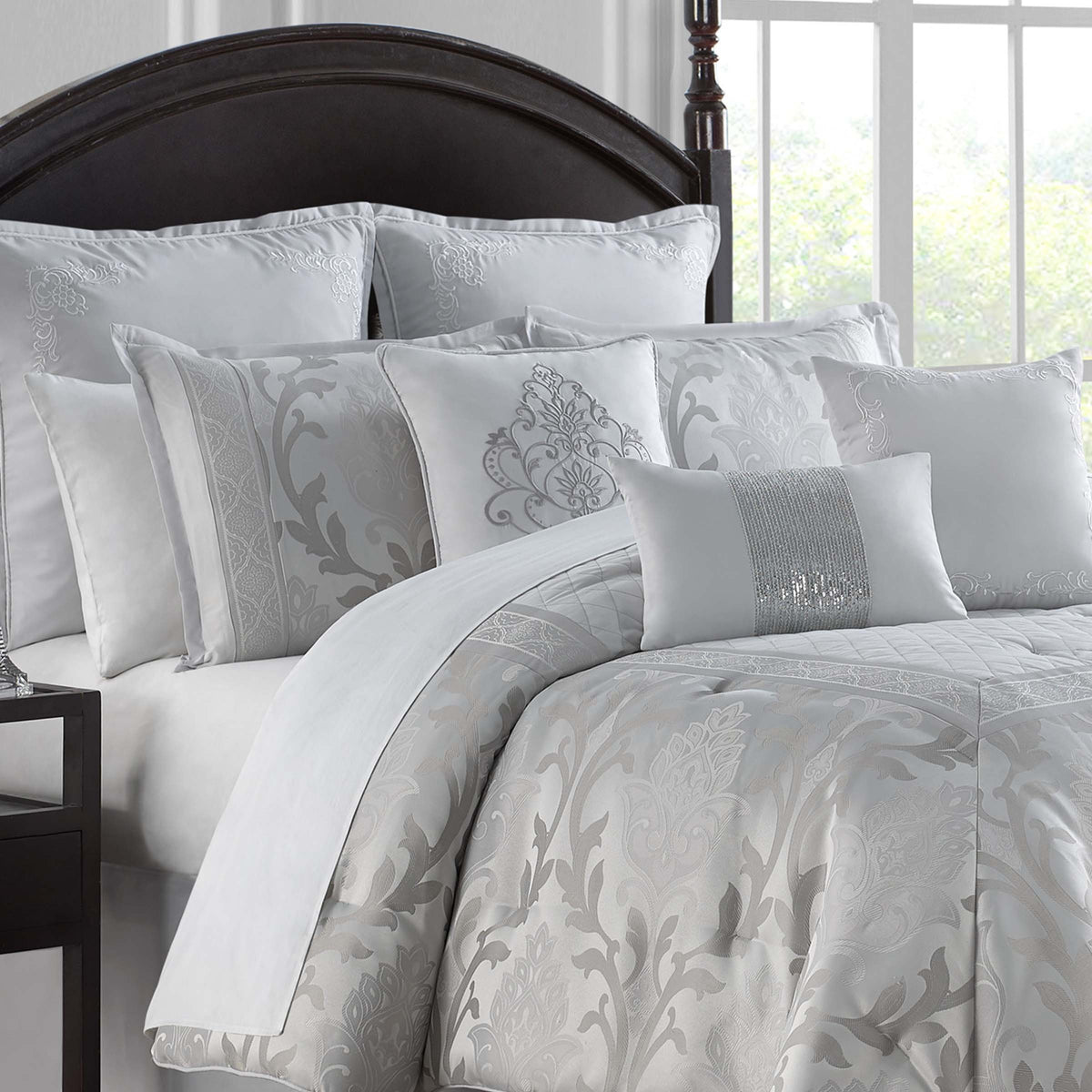 Verina Silver 7-Piece Comforter Set – Latest Bedding