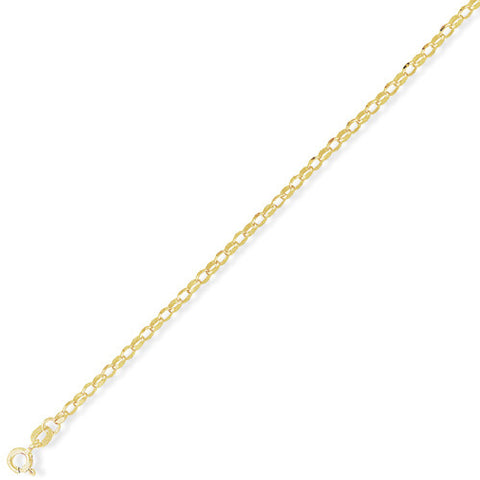 9ct. Belcher Open Oval Diamond Cut Chain