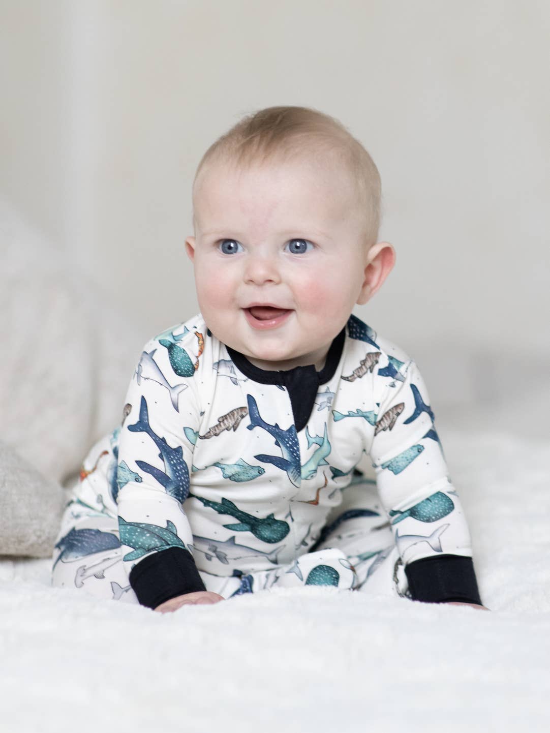 Watercolor Sharks Bamboo Pajamas