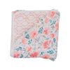 Bebe Au Lait Floret and trellis classic muslin snuggle blanket against white backdrop