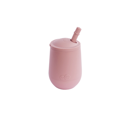 Ezpz Blush mini cup and straw training system against white backdrop