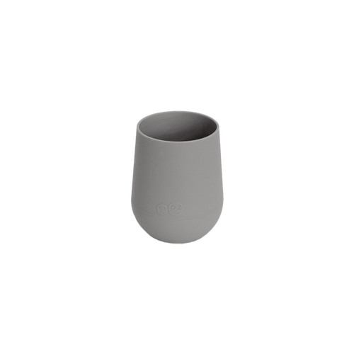 Ezpz grey mini cup against white backdrop