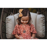 Mustard Small Hemmed-Edge Hair Bow