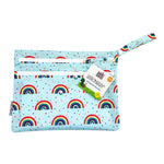 Bapronbaby rainbow caterpillar waterproof wet bag against white backdrop