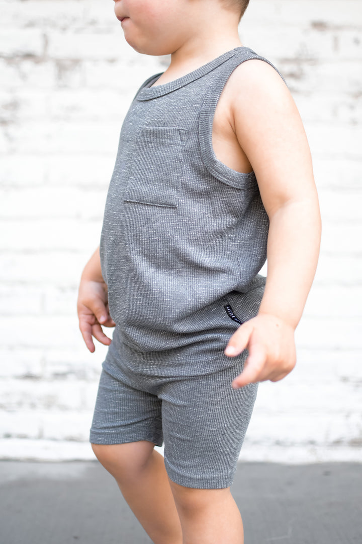 Ribbed Tank - Charcoal