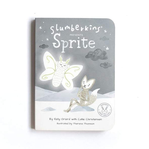 Slumberkins sprite board book against white drop