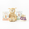 Slumberkins alpaca stress relief gift set against white backdrop against 