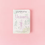 Slumberkins Unicorn board book against pink backdrop