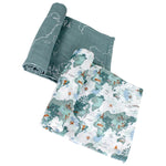 World Map/Someday Oh-So-Soft Muslin Swaddle Blanket Set