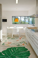 Washable Monstera Leaf Rug