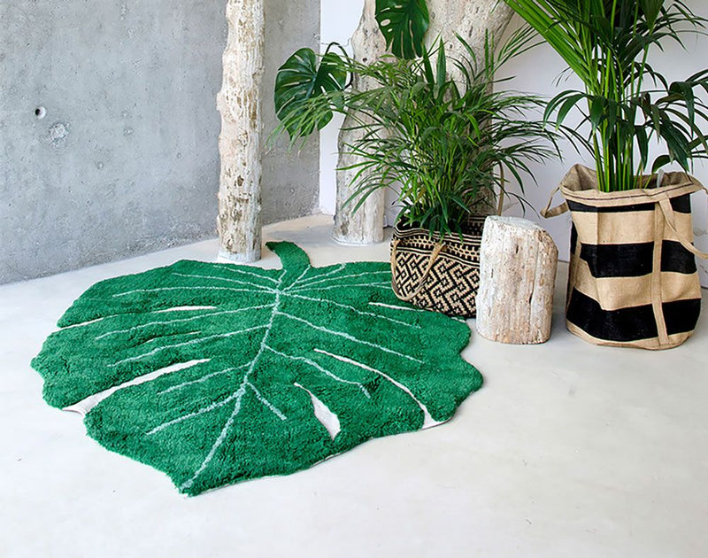 Washable Monstera Leaf Rug