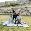 Blue Leaves & Cornflower Classic Muslin Snuggle Blanket