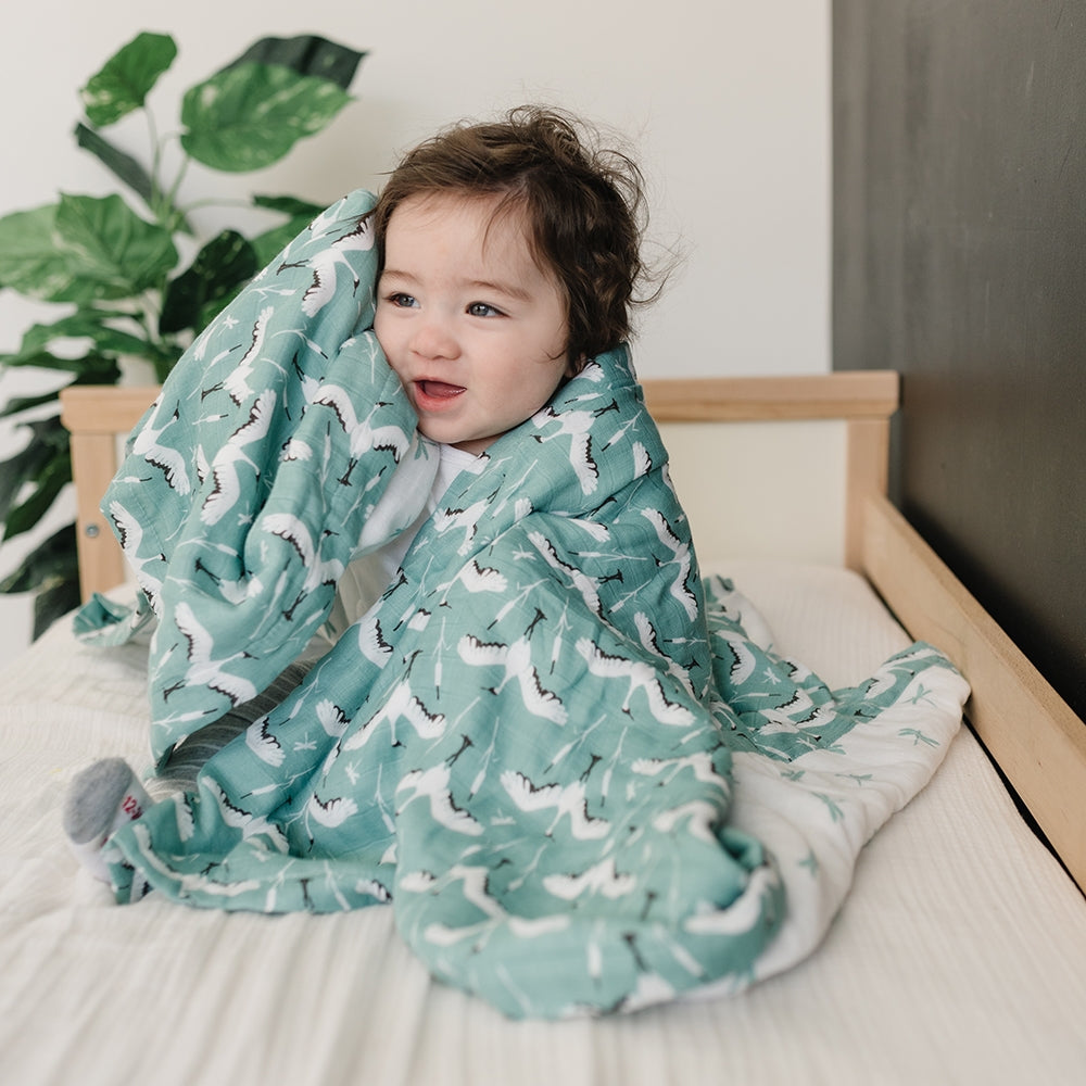 Crane + Dragonfly Oh-So-Soft Muslin Snuggle Blanket