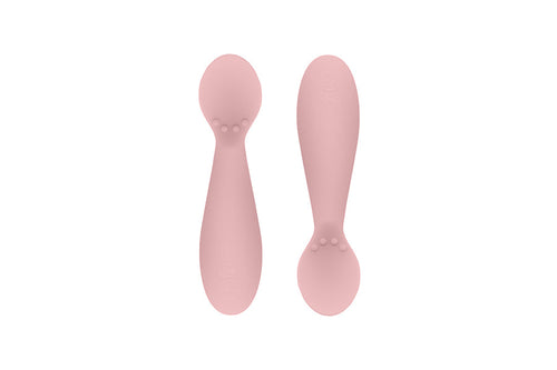 Ezpz blush tiny spoon twin pack against white backdrop