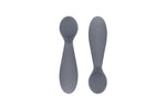 Ezpz grey tiny spoon twin pack against white backdrop